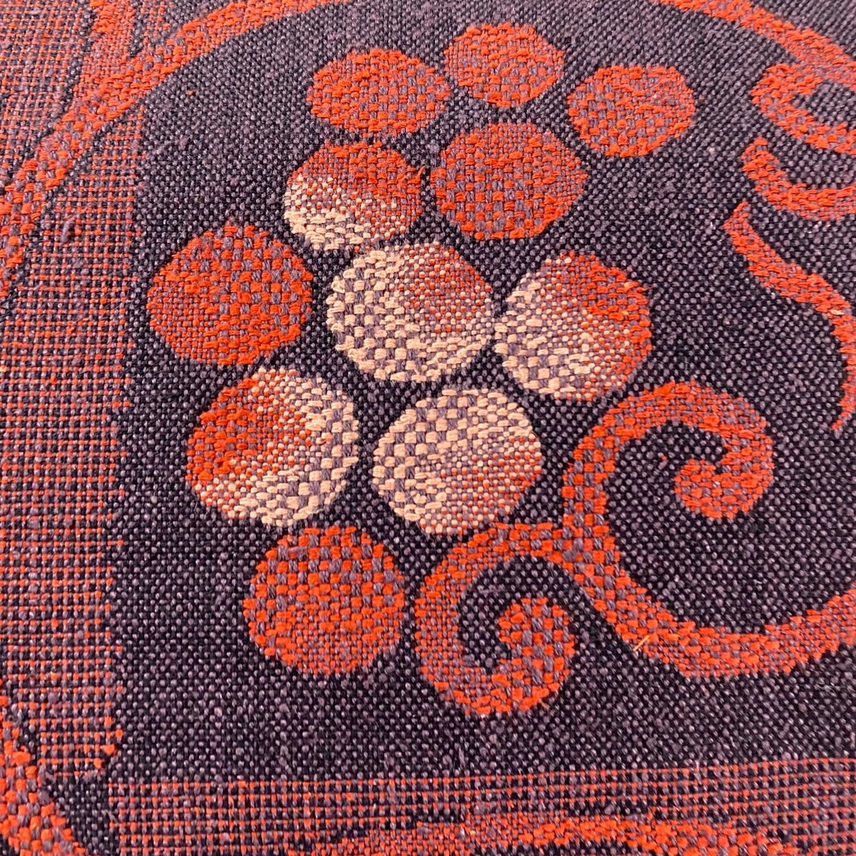 名古屋帯 美品 優品 八寸名古屋帯 松葉仕立て 葡萄唐草 灰紫 正絹