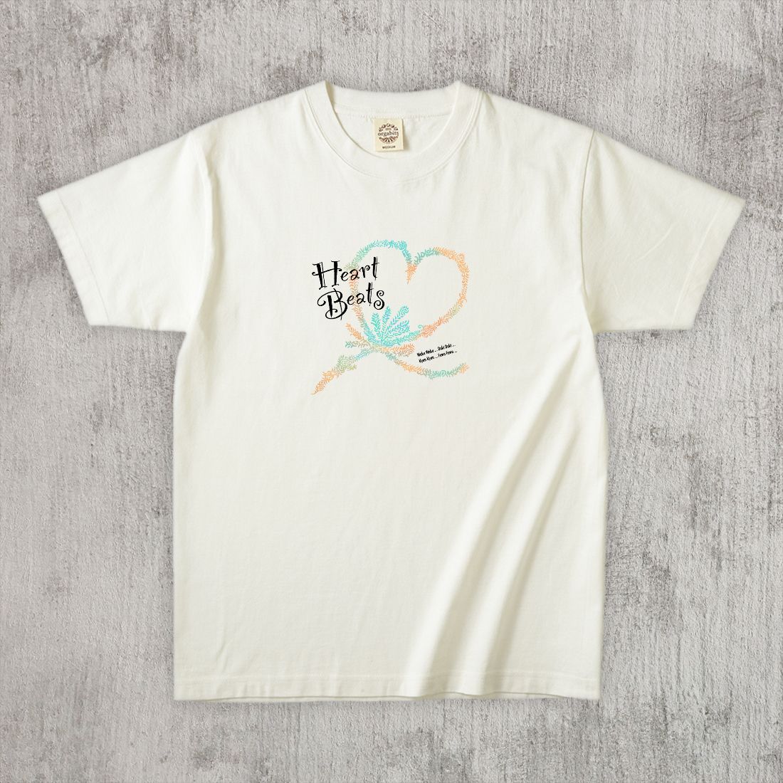 グラフィックTシャツ　Heart Beats Color