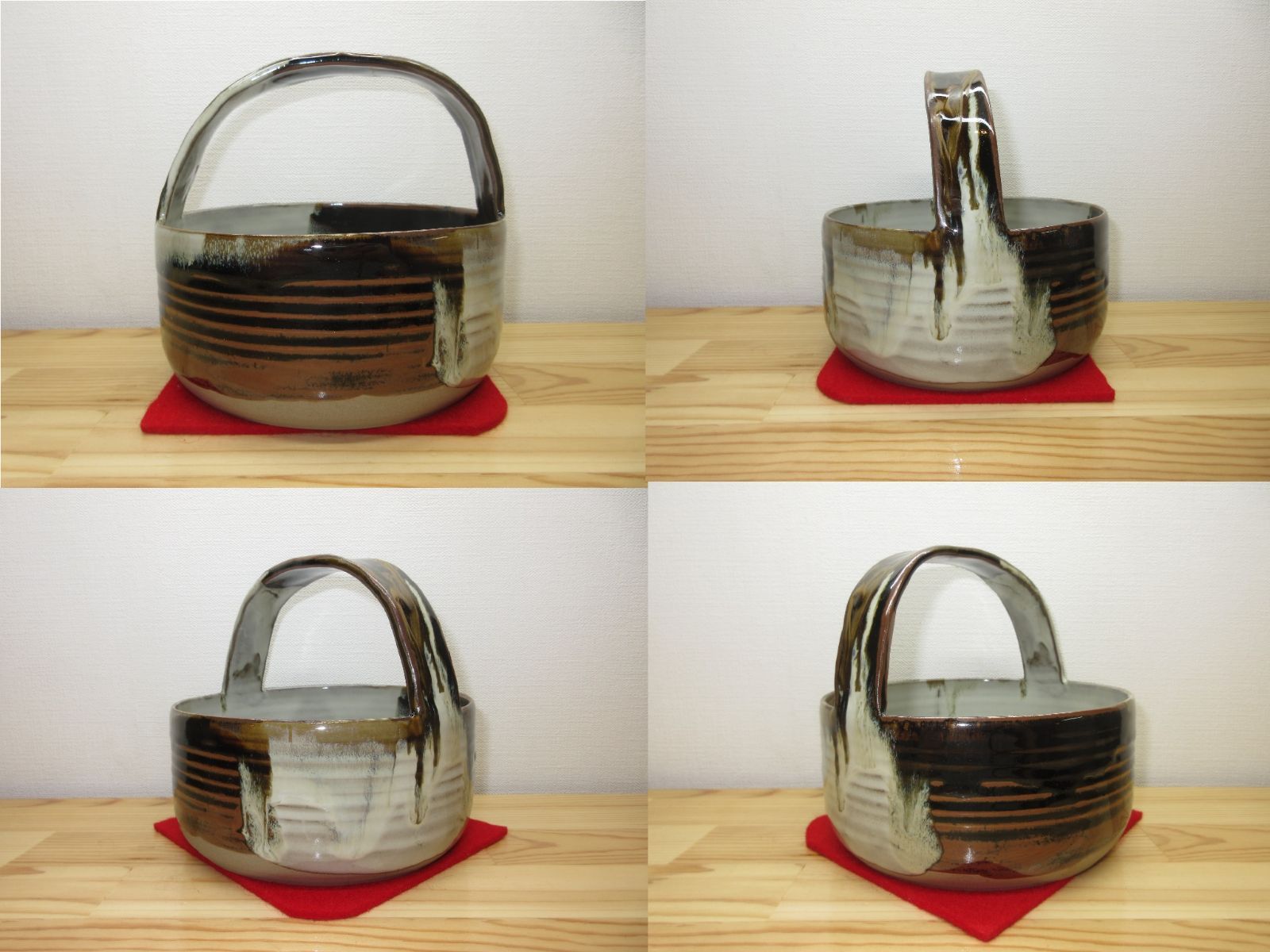 逢絢亭 茶道具 菓子鉢 高取焼 手付き 丸形 高取静山