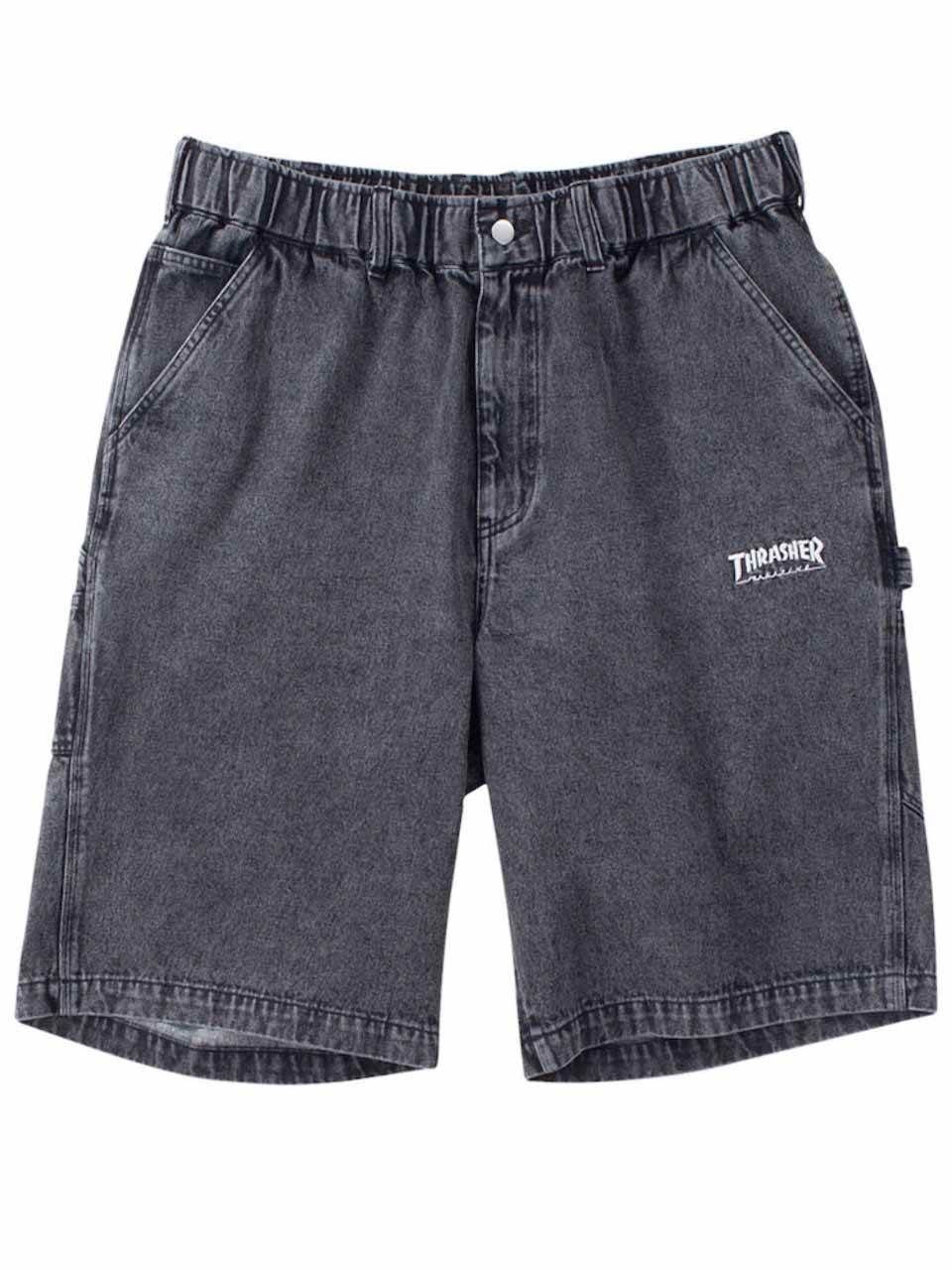 ハーフパンツ 大きいサイズ メンズ デニム ペインターパンツ THRASHER ハンマーループ C060509-05 ブラック - メルカリ