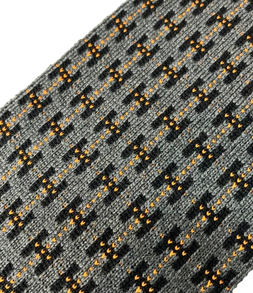 美品 エルメス ネクタイ ニットタイ シルク100% Hタイル メンズ