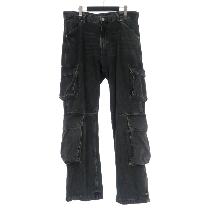 ザラ ZARA デニムカーゴパンツ ジーンズ EU46 ブラック 黒 1538