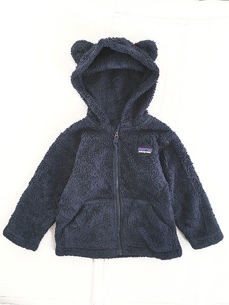 キッズ 古着 19s Patagonia くまちゃん 耳フード フルジップ フー