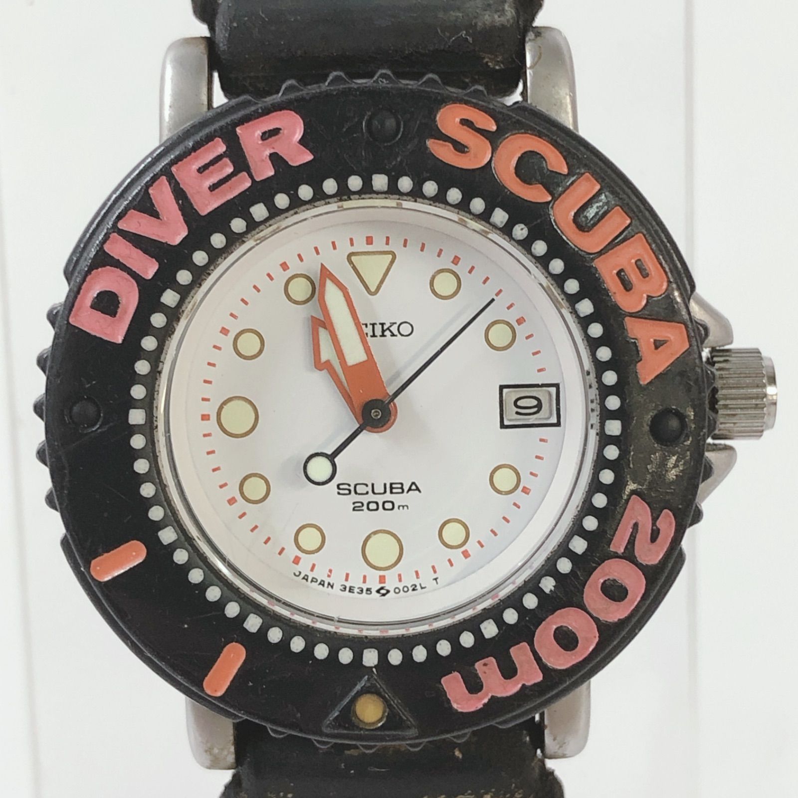 セイコー SEIKO SCUBA DIVER 200m デイト クォーツ腕時計 3E35-002C  