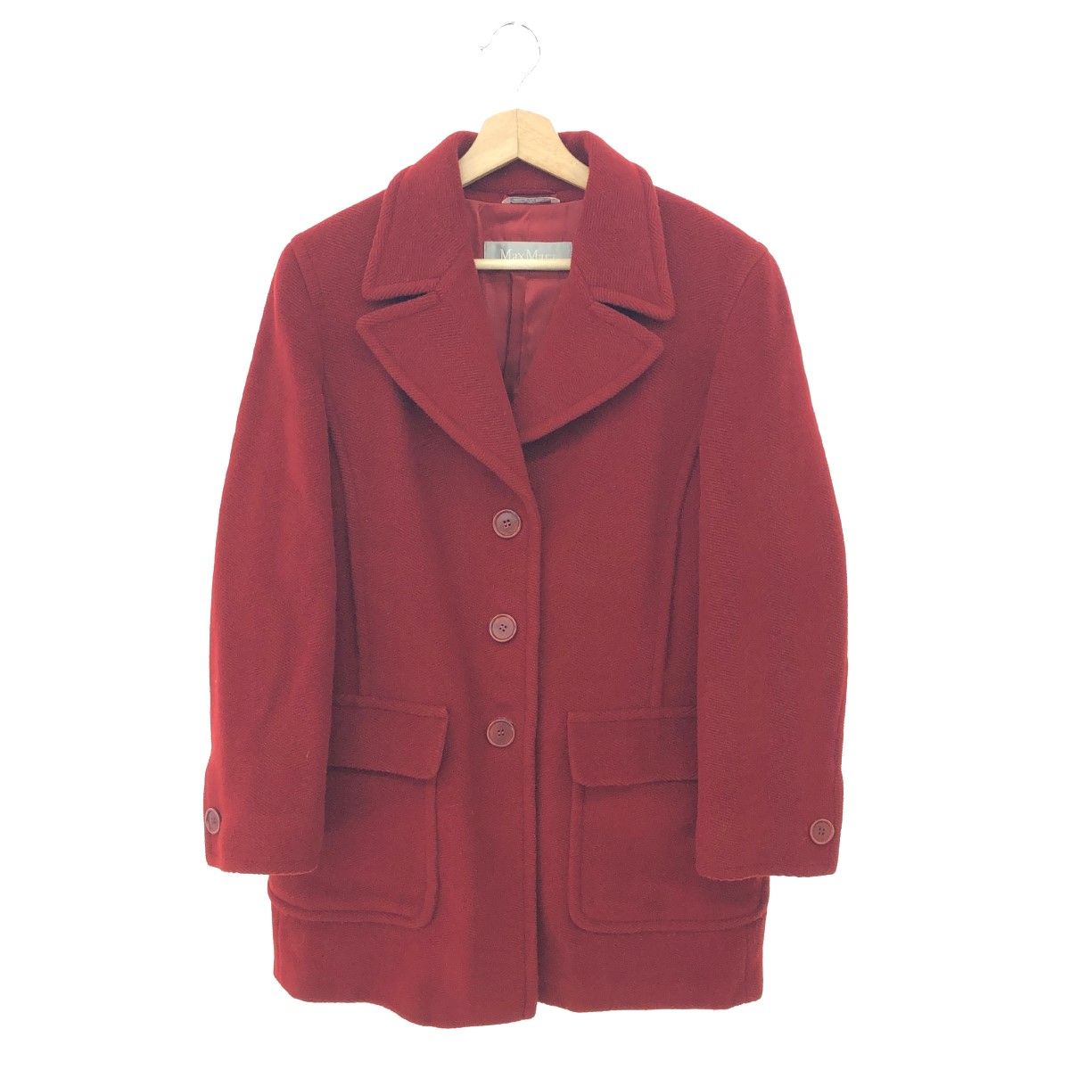 MAX MARA マックスマーラ チェスターコート サイズ:40 レッド ウール レディース 240001118536