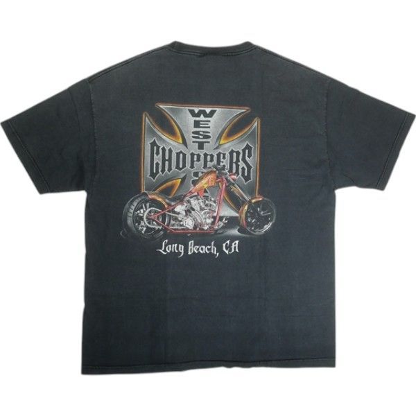 Size XL VINTAGE ヴィンテージ Weat Coast Choppers Orange Logo Tee Tシャツ 黒 -良い 20818967