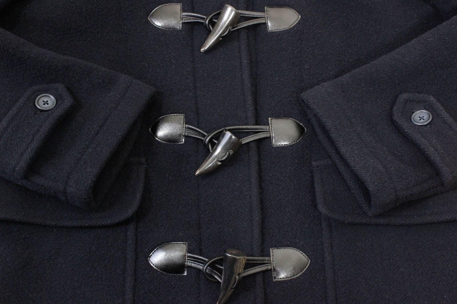 54【極美品】イーストボーイ ダッフルコート 7 ネイビー 紺 S 裏