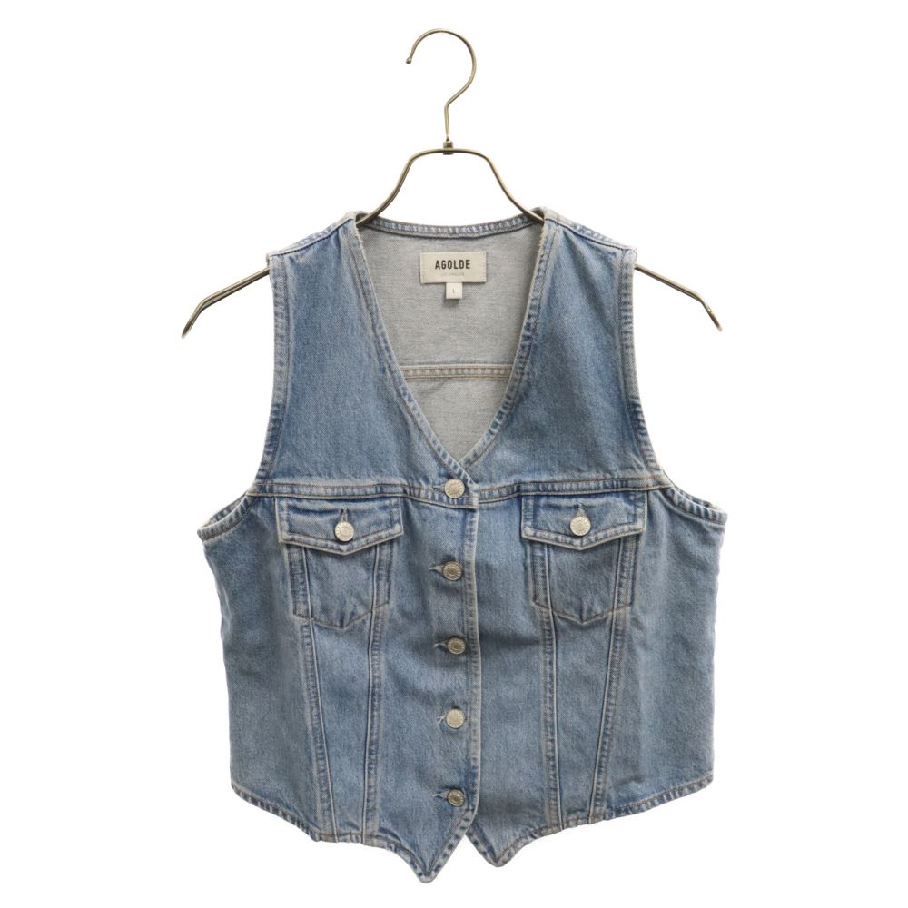 AGOLDE エーゴールドイー 70's Denim Vest Vネック デニムベスト インディゴ レディース AGOLDE (エーゴールドイー) 70's Denim Vest Vネック デニムベスト