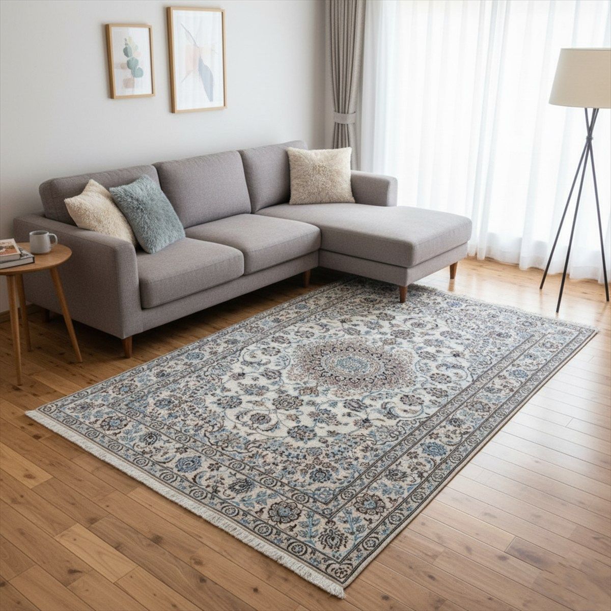 シノワズリ218×117 トルコヴィンテージラグ ベージュ オレンジ