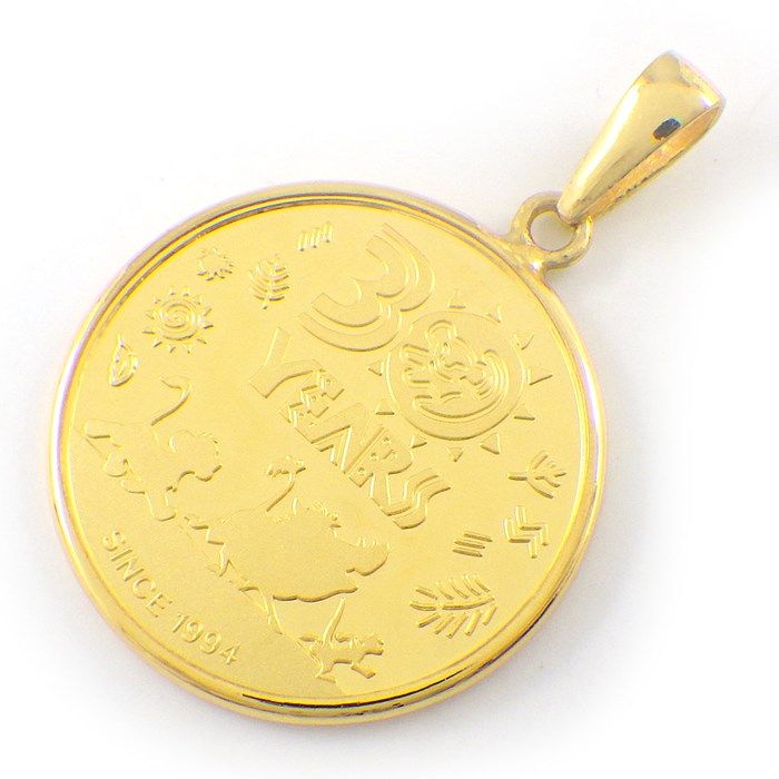 k24】 美女と野獣 メダルペンダントヘッド 1/10oz ディズニー Disney