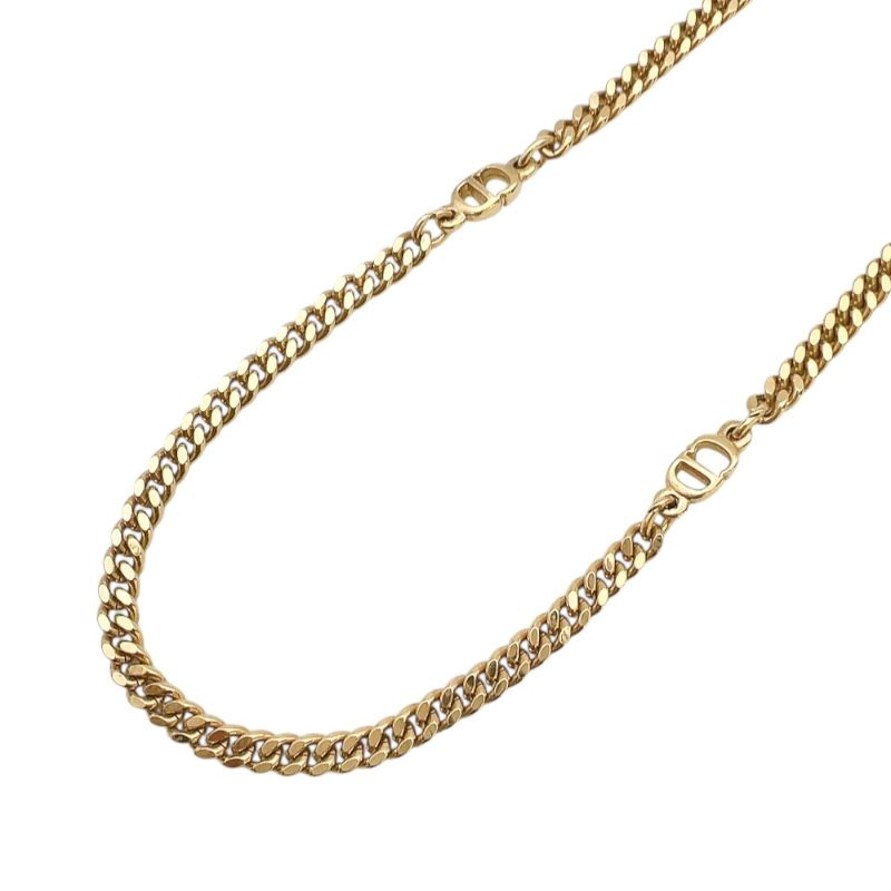 クリスチャン ディオール Christian Dior CDロゴネックレス ゴールド メタル