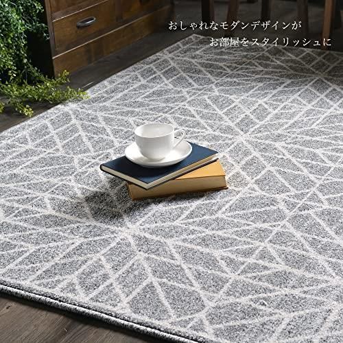 140x200cm_B gy 80021 RUGS-FACTORY ウィルトン織り ラグ 北欧 グレー