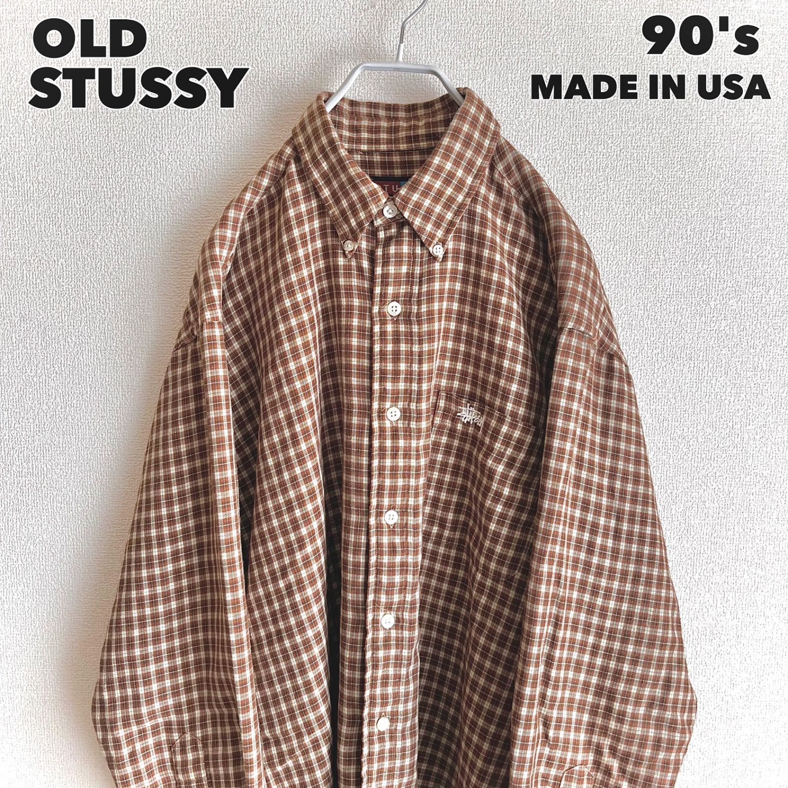 90's USA製 アメリカ製 Stussy ストゥーシー チェックシャツ 90s old 90's USA製 アメリカ製 Stussy ストゥーシー チェックシャツ 90s old