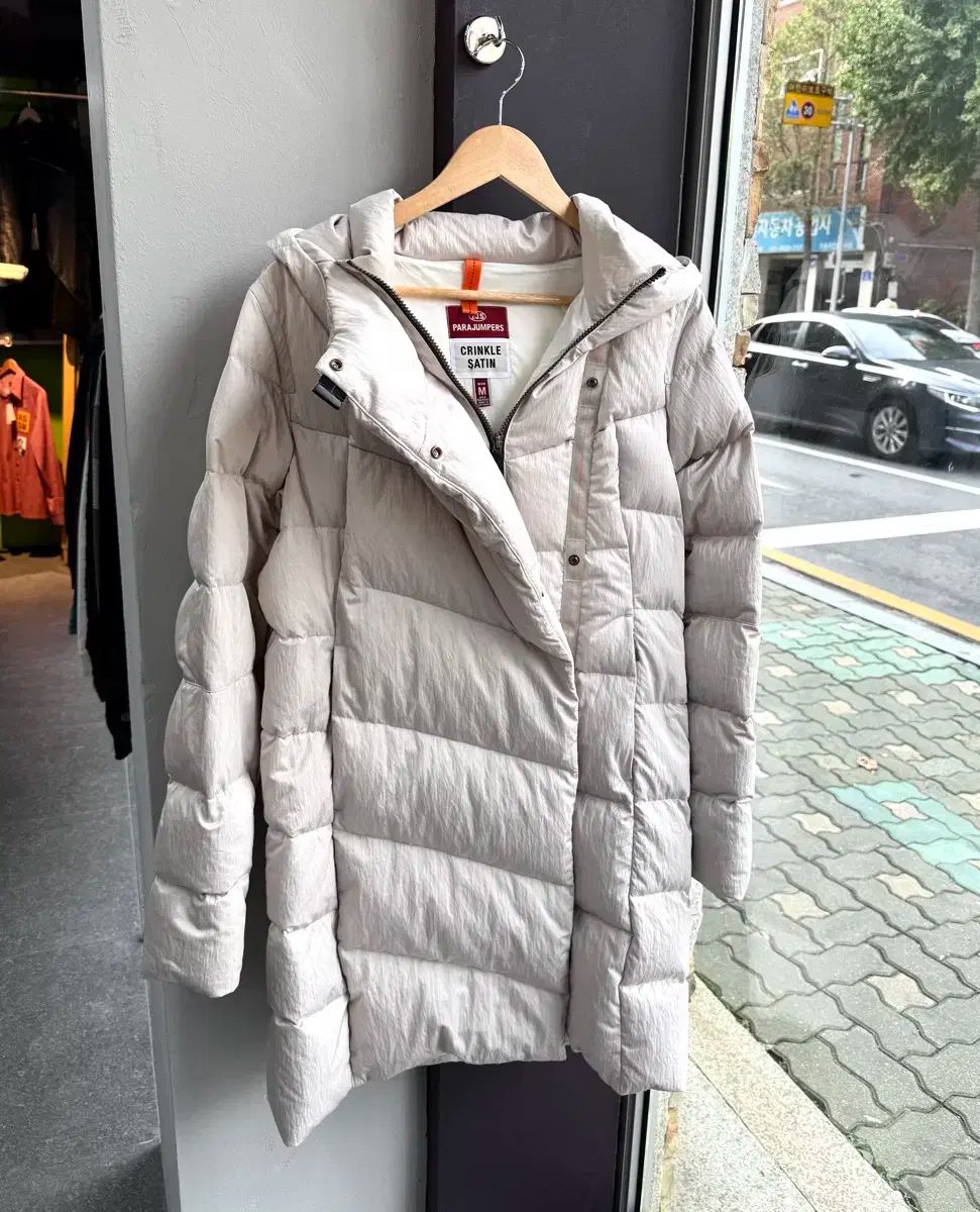 M PARAJUMPERS パラジャンパーズ ダウン 斜めボーダー フーディー