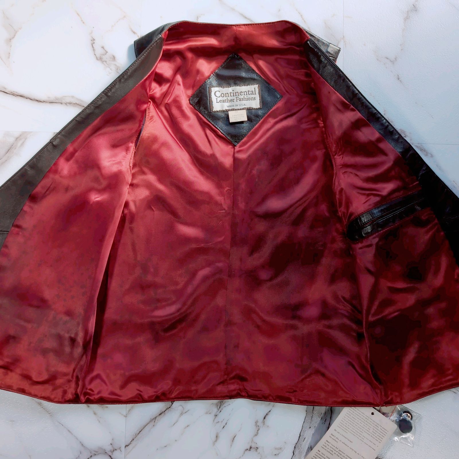 70s Continental Leather Fashions レザーベスト タグ付 DEADSTOCK 
