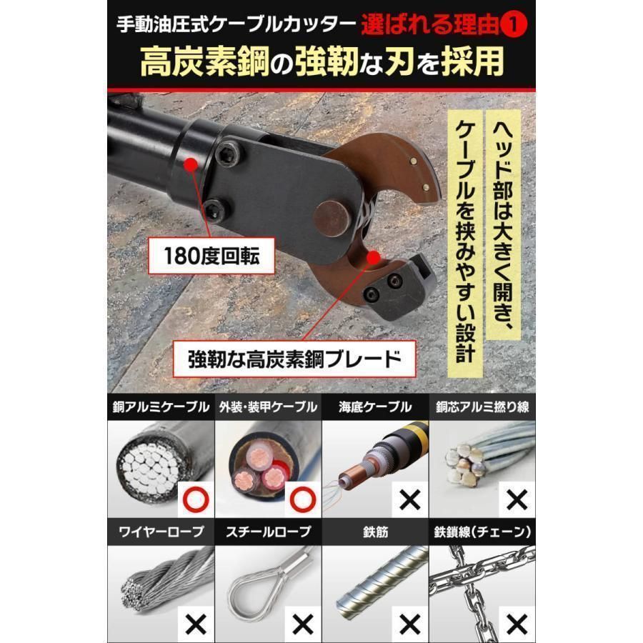 油圧ケーブルカッター Φ30mm 出力8トン アルミケーブル 銅線 油圧ケーブルカッター Φ30mm 出力8トン アルミケーブル 銅線