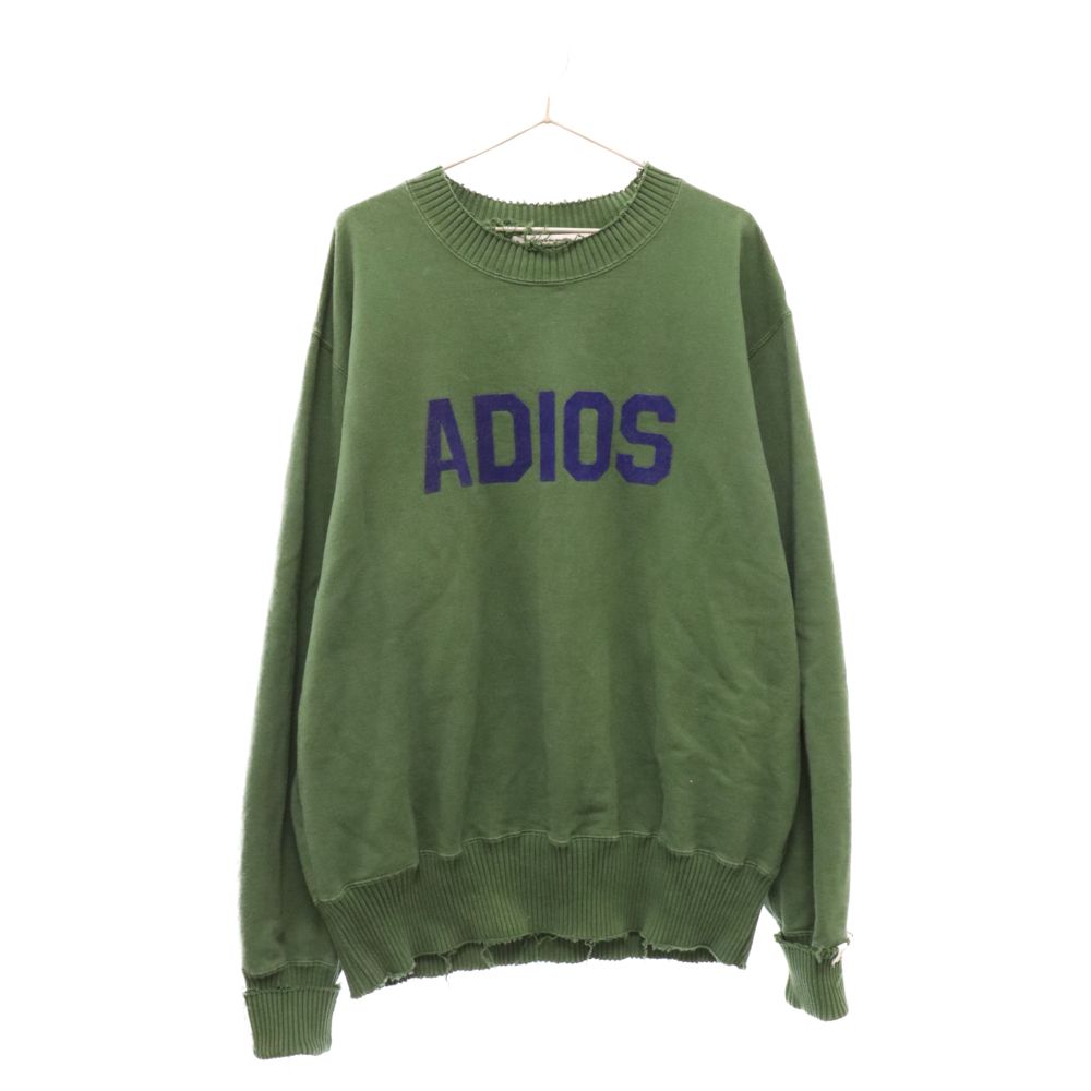 Perfect Ribs (パーフェクトリブス) BAICK Crew Neck Sweat Shirts ADIOS ベーシック クルーネック スウェット トレーナー グリーン