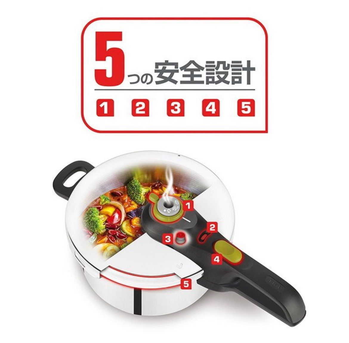 T-fal ティファール 圧力鍋 6L セキュアネオ4〜6人用レシピブック付