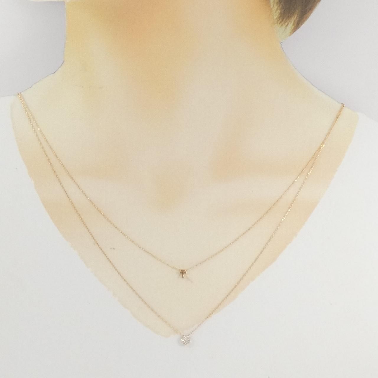 新品】K18PG フラワー×クロス ダイヤモンド ネックレス 0.08CT - メルカリ 