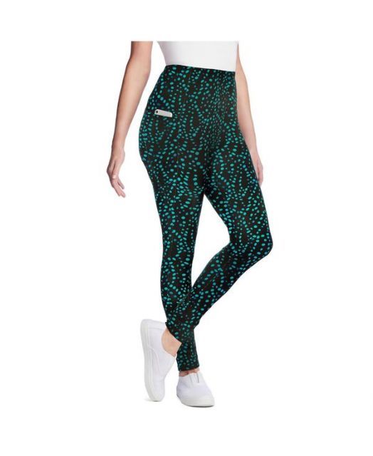 送料無料 ウーマン ウィズイン レディース レギンス ボトムス Plus Size Tall Stretch Cotton Printed Pocket Legging Waterfall dots