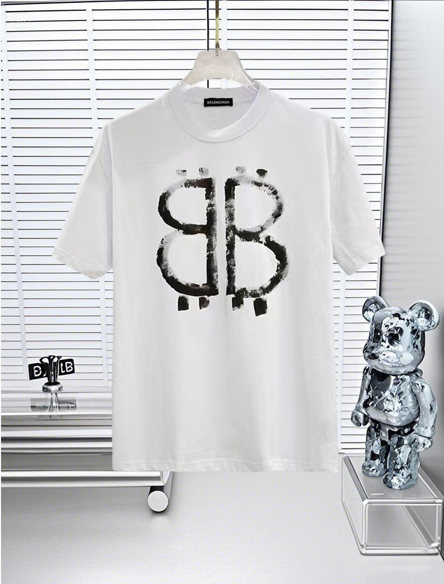 BALENCIAGA 25SS Tシャツ・カットソー ホワイト系 今日特価】Balenciaga バレンシアガ 25SS ロゴプリント T シャツ