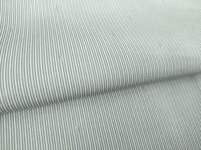 平和屋着物○江戸小紋 作家物 万筋 白色×灰青色 正絹 逸品