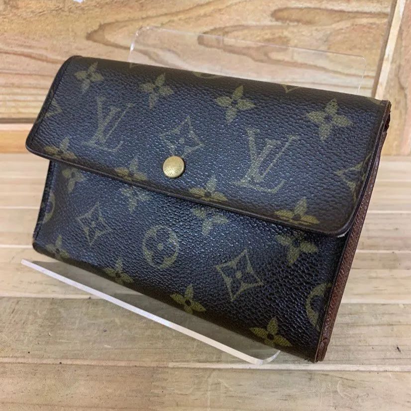 LOUIS VUITTON ルイヴィトン M61202 モノグラム ポルトトレゾール エテュイ パピエ 三つ折り 財布 ウォレット ブラウン系 SP1014