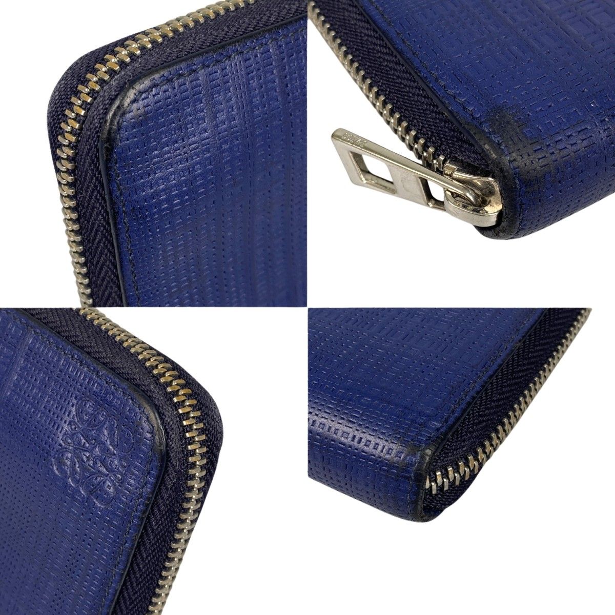 LOEWE ロエベ リネンアナグラムジップラウンドウォレット 長財布