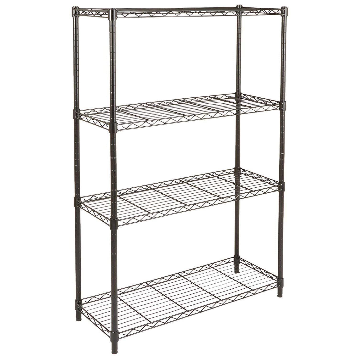 x 幅91.4 耐荷重635kg 奥行35.6 メタルラック x 棚 高さ137.2cm 4段スチールラック ブラック ベーシック