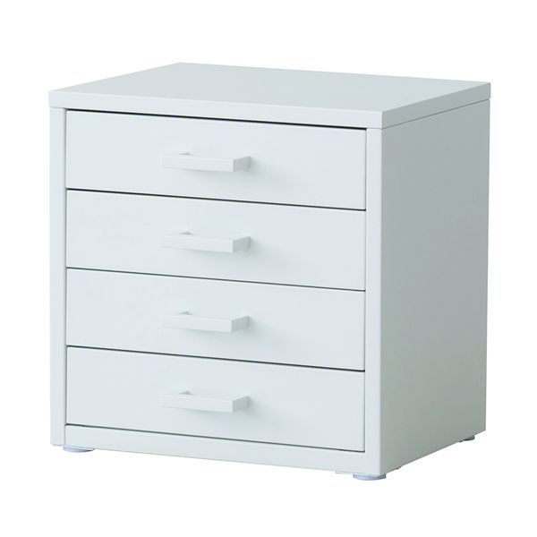 くらしのストレージボックス4段 ホワイト 白 オフィス 卓上収納 スチール 引出し 小物入れ オーガナイザー 収納 引出し モダン インテリア 文房具収納 書類収納 韓国インテリア 組立品 NK-482