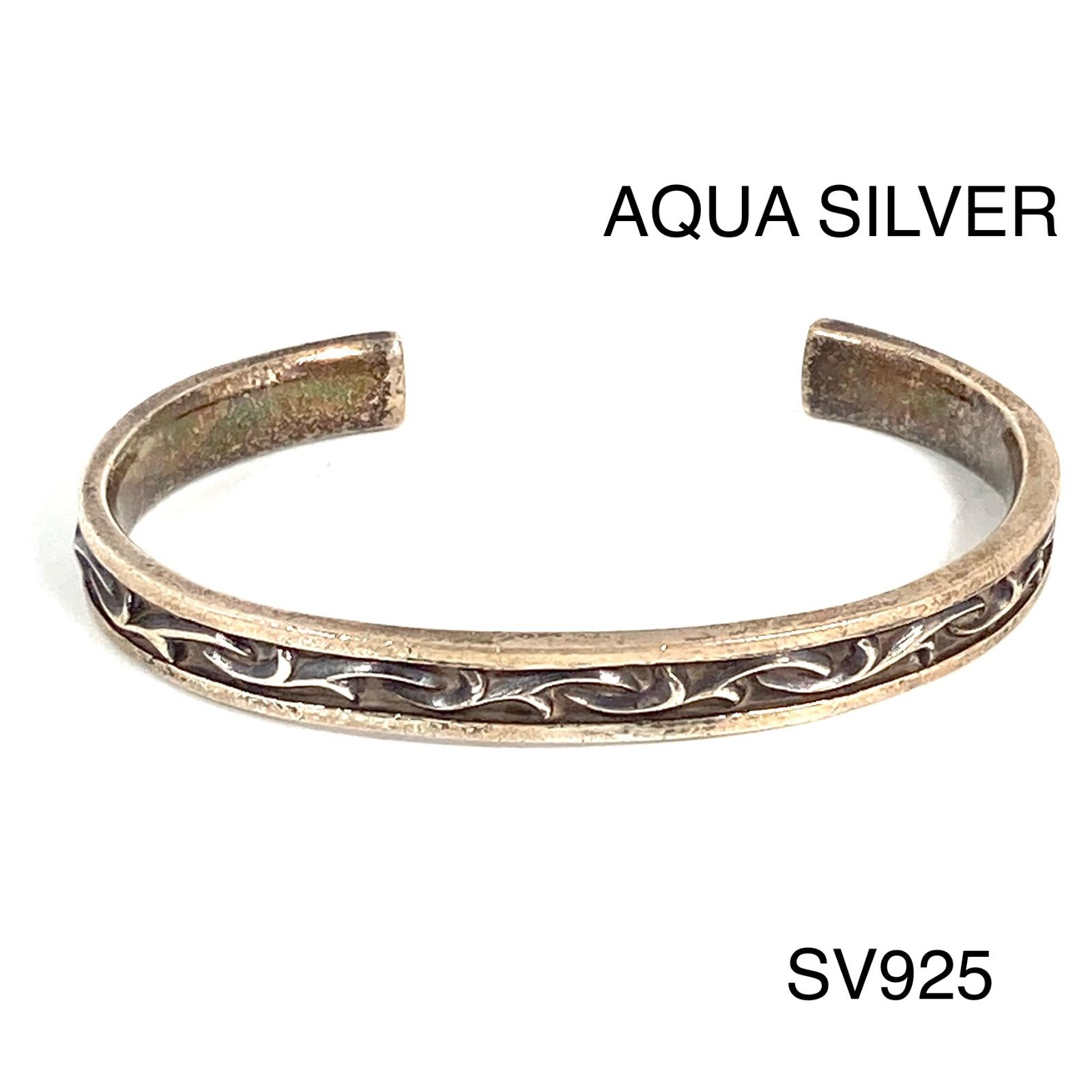 AQUA SILVER ブレスレット silver925刻印 アラベスク模様 AQUA SILVER ブレスレット silver925刻印 アラベスク模様