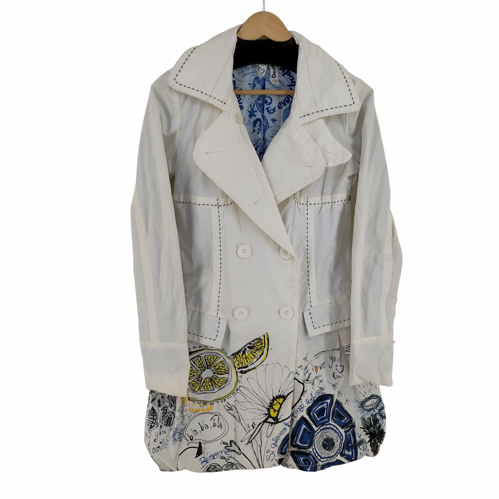 デシグアル Desigual 花柄 ミディアムトレンチコート レディース