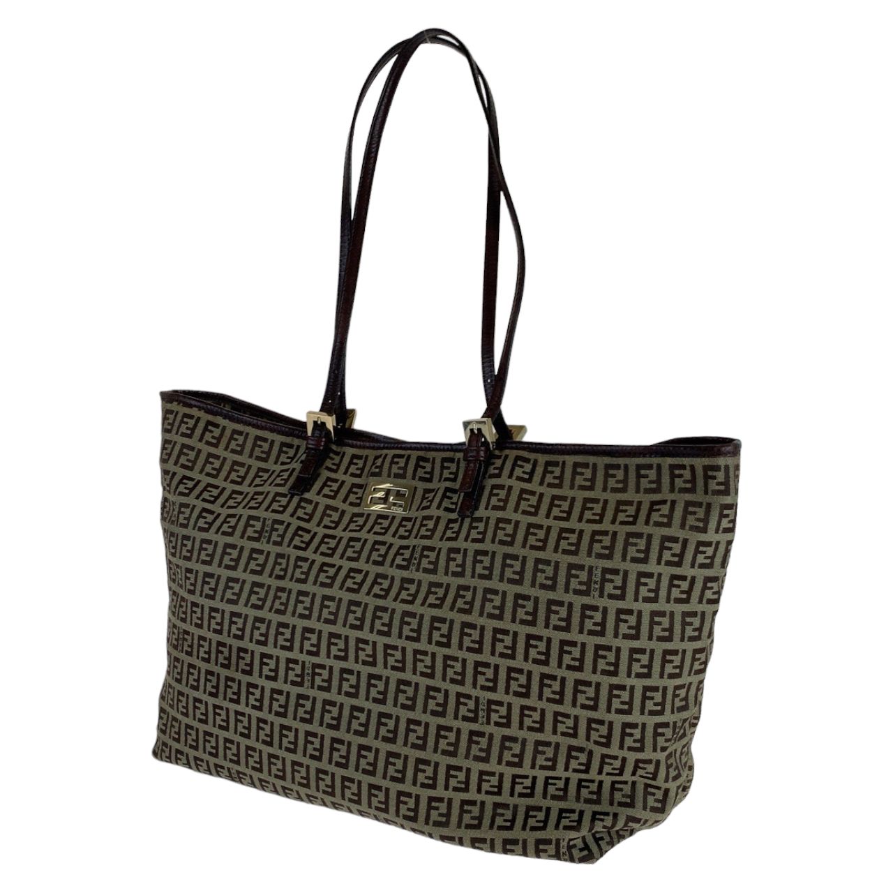 FENDI フェンディ ズッキーノ ズッカ柄 ブラウン 茶 キャンバス 8BH127 