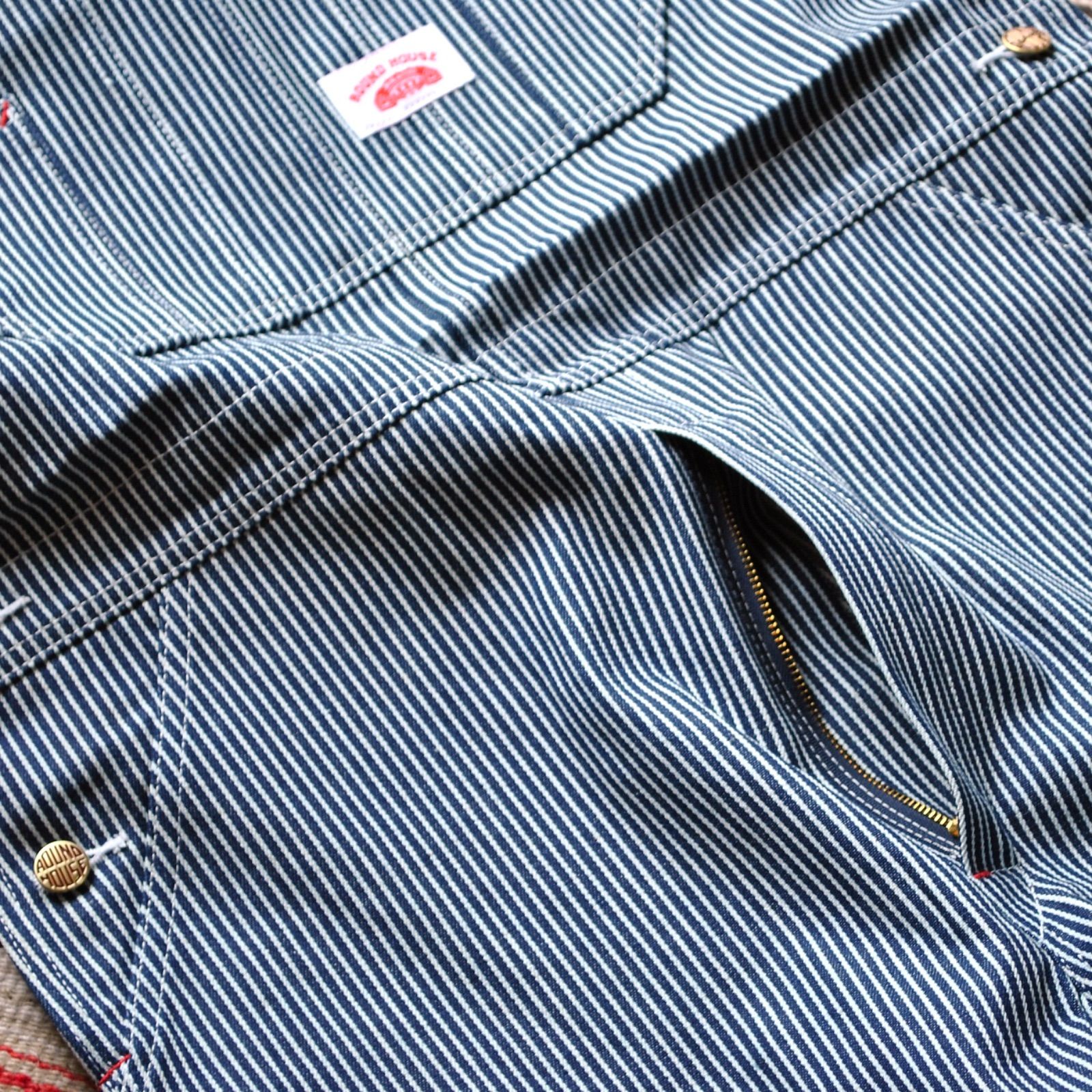 ラウンドハウスROUNDHOUSE ビンテージヒッコリーストライプ  