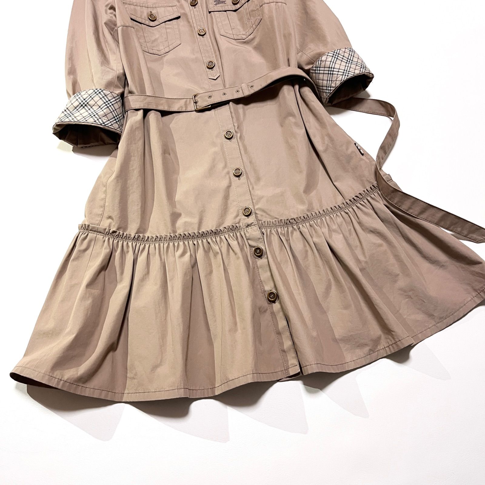 【BURBERRY LONDON BLUE LABEL ワンピース 着用1回】 BURBERRY BLUE LABEL バーバリーブルーレーベル ティアード