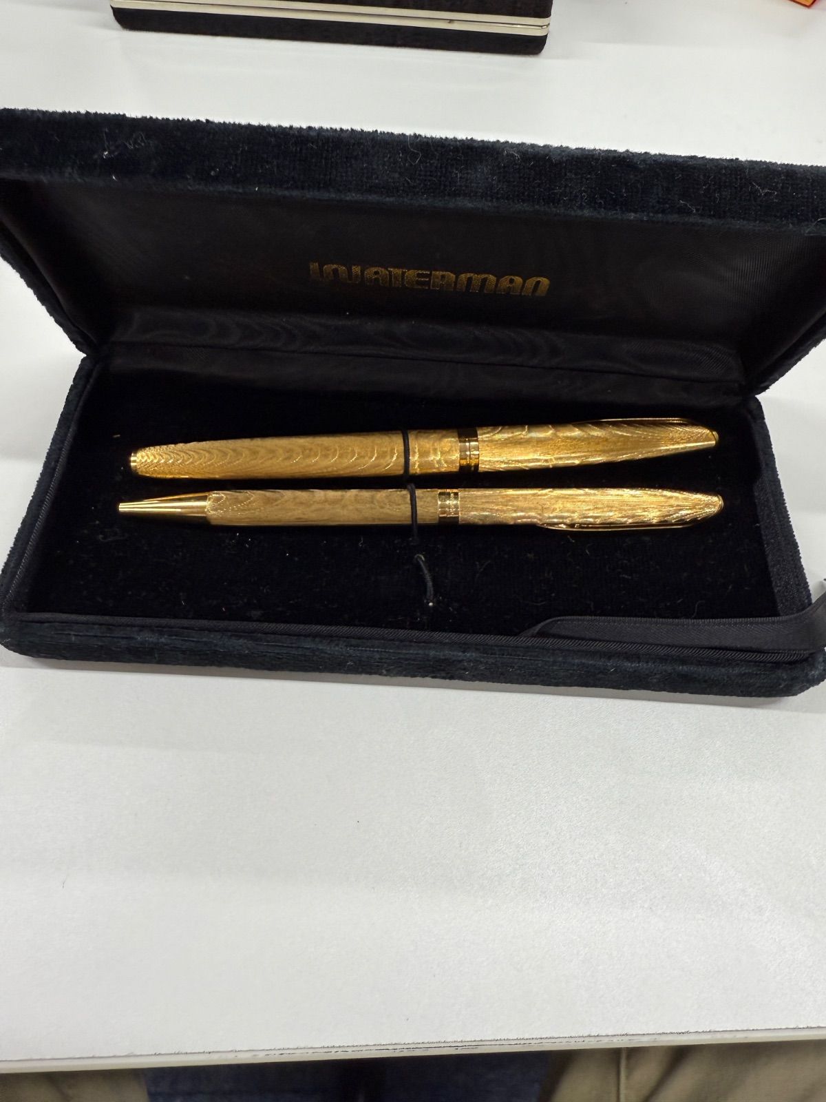 ウォーターマン waterman ボール 万年筆 750 18k セット き ゴールド