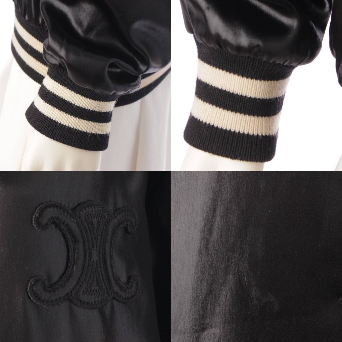 セリーヌ 22SS トリオンフ ロゴ スタジャン カザックジャケット 34 セリーヌ】Celine 22SS トリオンフ シルク混 カザック
