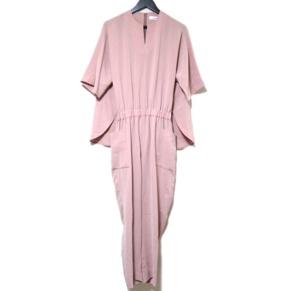 美品 ebure エブール ウエストギャザー ハーフスリーブ スキッパー 