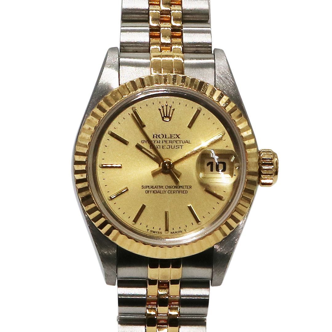 ロレックス デイトジャスト 26 レディース コンビ シャンパン文字盤 自動巻き ROLEX（ロレックス） 【新品同様】ロレックス デイトジャスト 26 10P