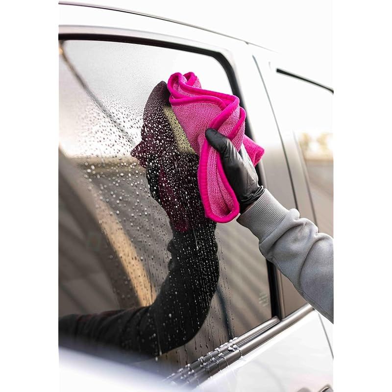 The Rag Company ザ ラグカンパニー プレミアムFTW 40×40cm 3枚入 Premium FTW 洗車 ガラスタオル (ピンク)