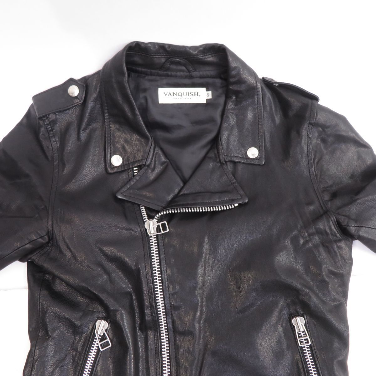 VANQUISH ヴァンキッシュ ゴート レザー ダブルライダースジャケット