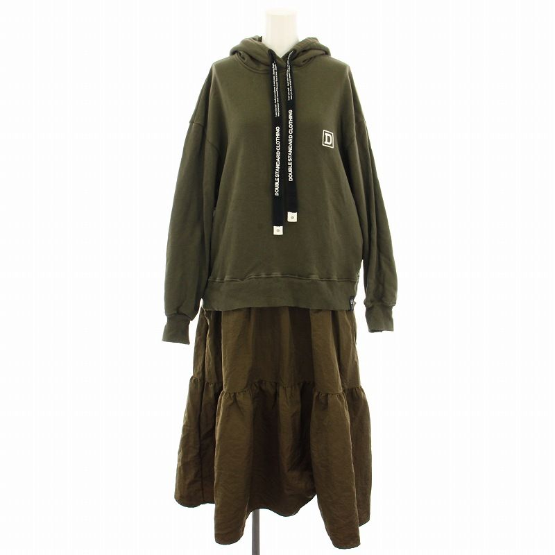 ソブ ダブルスタンダード SOV. ワンピース カーキ レディース シースルー 美品 SOV.(ソブ ダブルスタンダード) ワンピース レディース美品 - ダーク