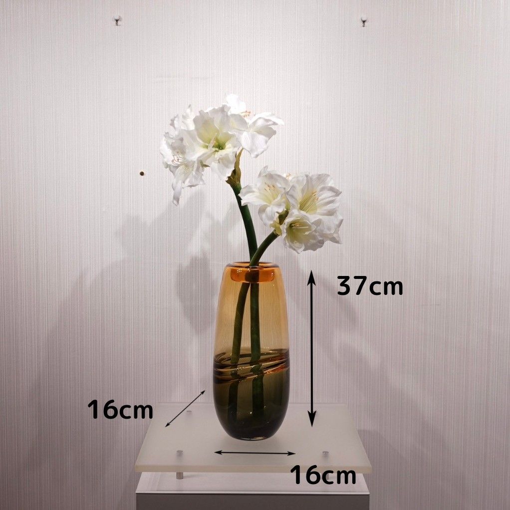 インテリア小物 輸入品 フラワーベース ガラス 造花付き 花瓶 小物 雑貨 インテリア 北欧 モダン オブジェ
