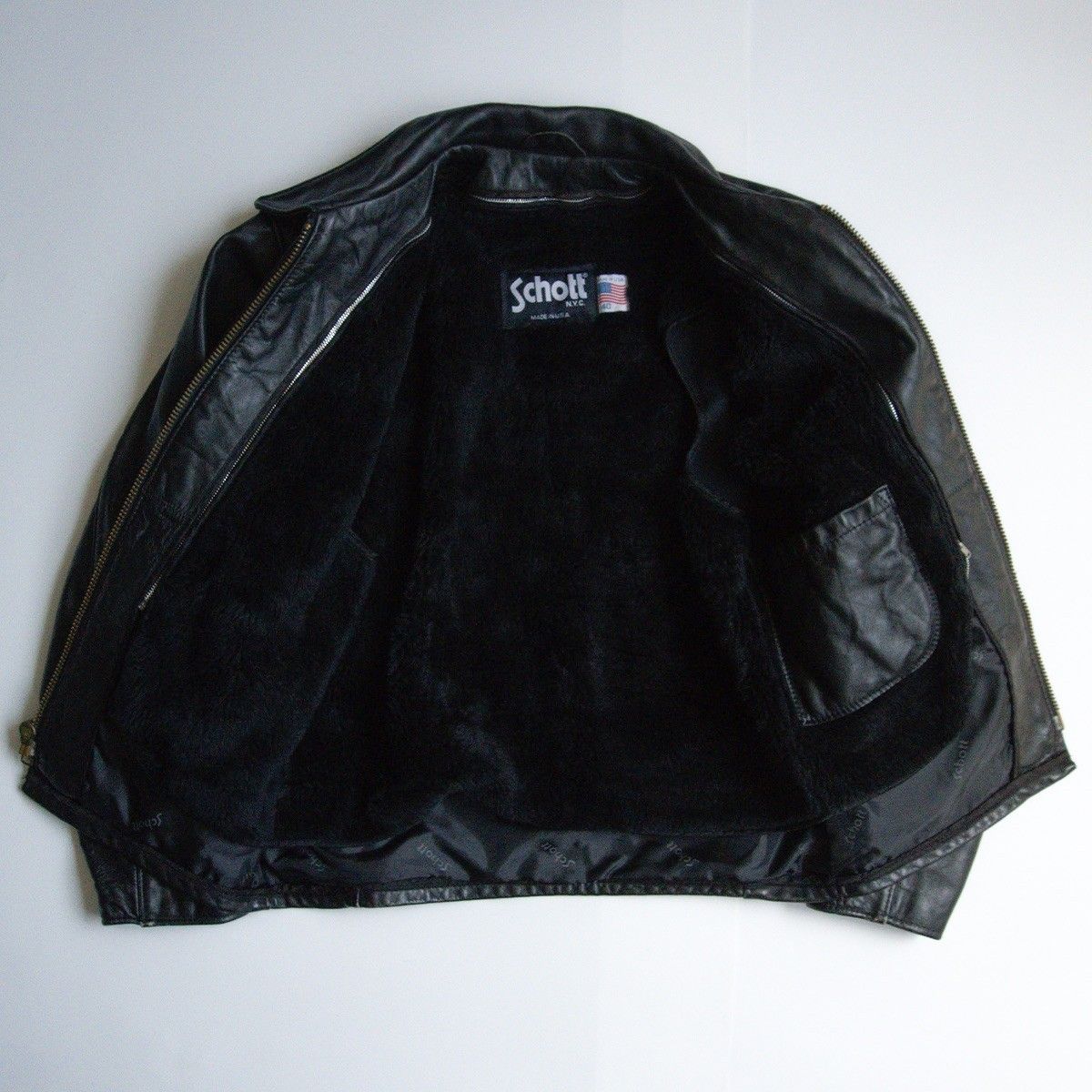 【SCHOTT】シングルライダース AT101 白 サイズ:40ショット Schott ショット ライダース トラッカージャケット AT101