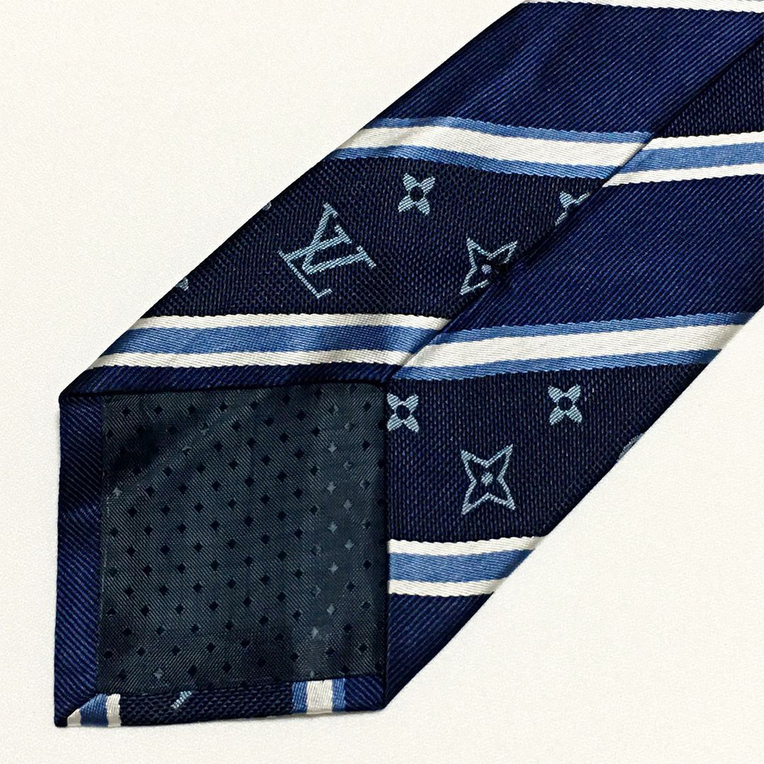 美品 ルイヴィトン Louis Vuitton ネクタイ シルク100% ブルー