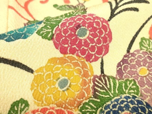 平和屋着物○上質な小紋 菊尽くし やまと誂製 正絹 逸品 未使用