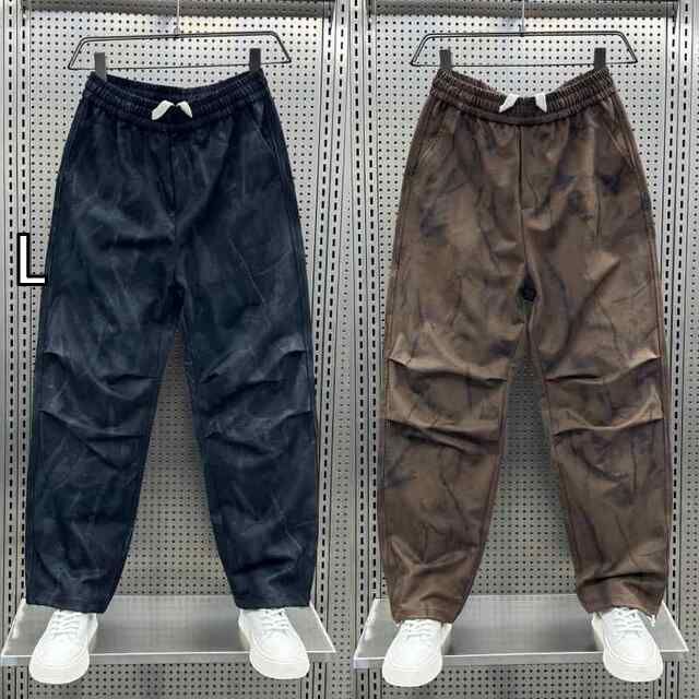 [L]秋冬 メンズ  服 シンプル ファッション オシャレ 大人 かっこいい 大きいサイズ ストリート 紳士服  プリント プリーツ 秋冬 ワイド レッグ パンツ 韓国スタイル 快適 ストレート