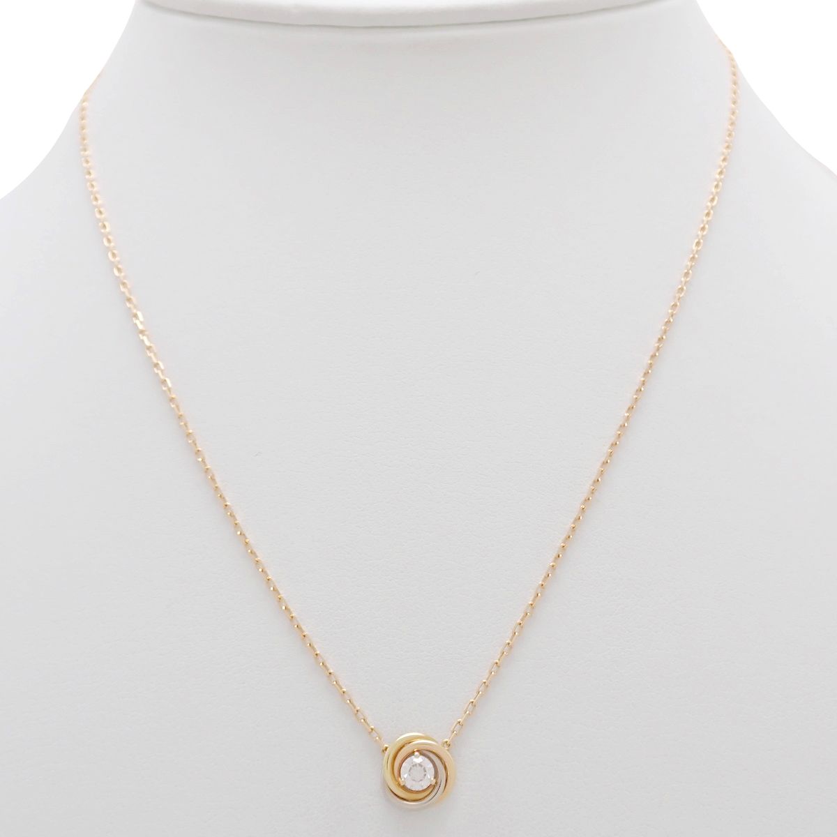 【Cartier】トリニティ ネックレス ダイヤモンド 18K リング カルティエ Cartier トリニティダイヤネックレス K18ピンク
