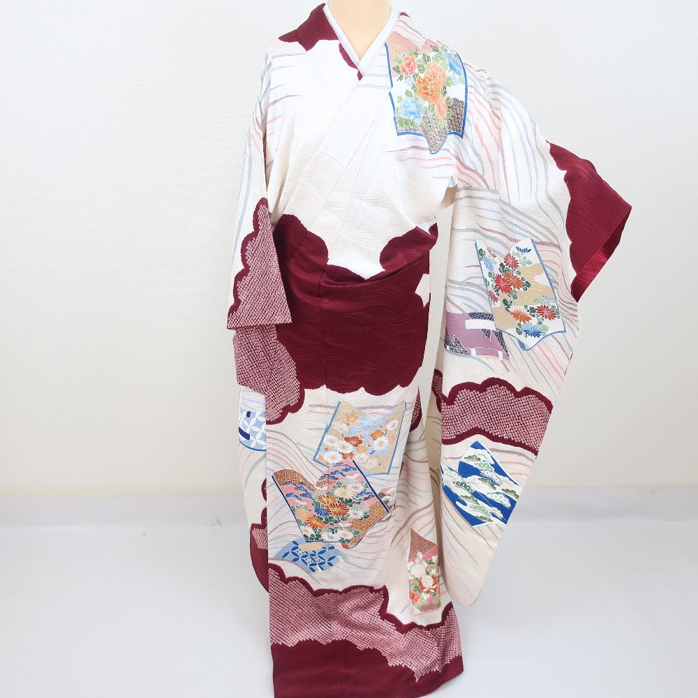 kimonolove振袖小振袖\u0026長襦袢 正絹 絞り 紅葉 着物 卒業式 kimono A-1135