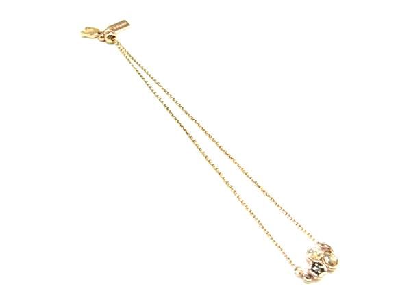 ■美品■ COACH コーチ ラインストーン ブレスレット アクセサリー レディース ゴールド系 DJ6876